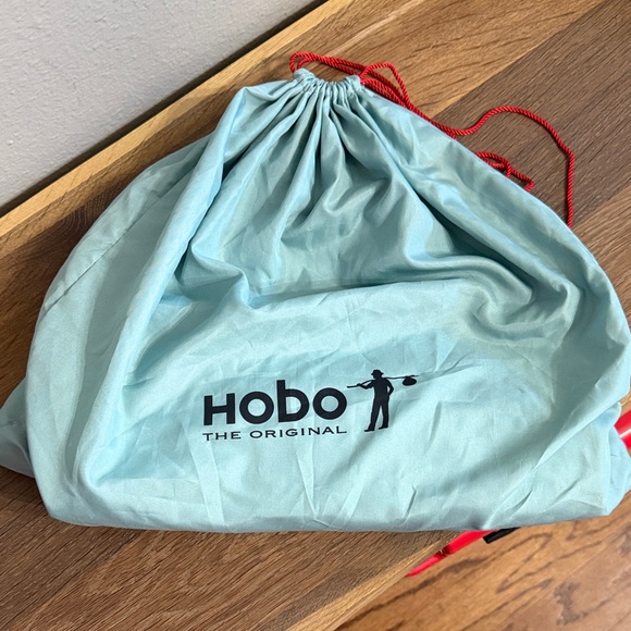 Vintage HOBO teal bag with light Blue Dust Bag with Red Drawstrings - Picture 2 of 5